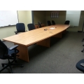 Sugar Maple 133" Tapered Boardroom Table, Expandable to 166"